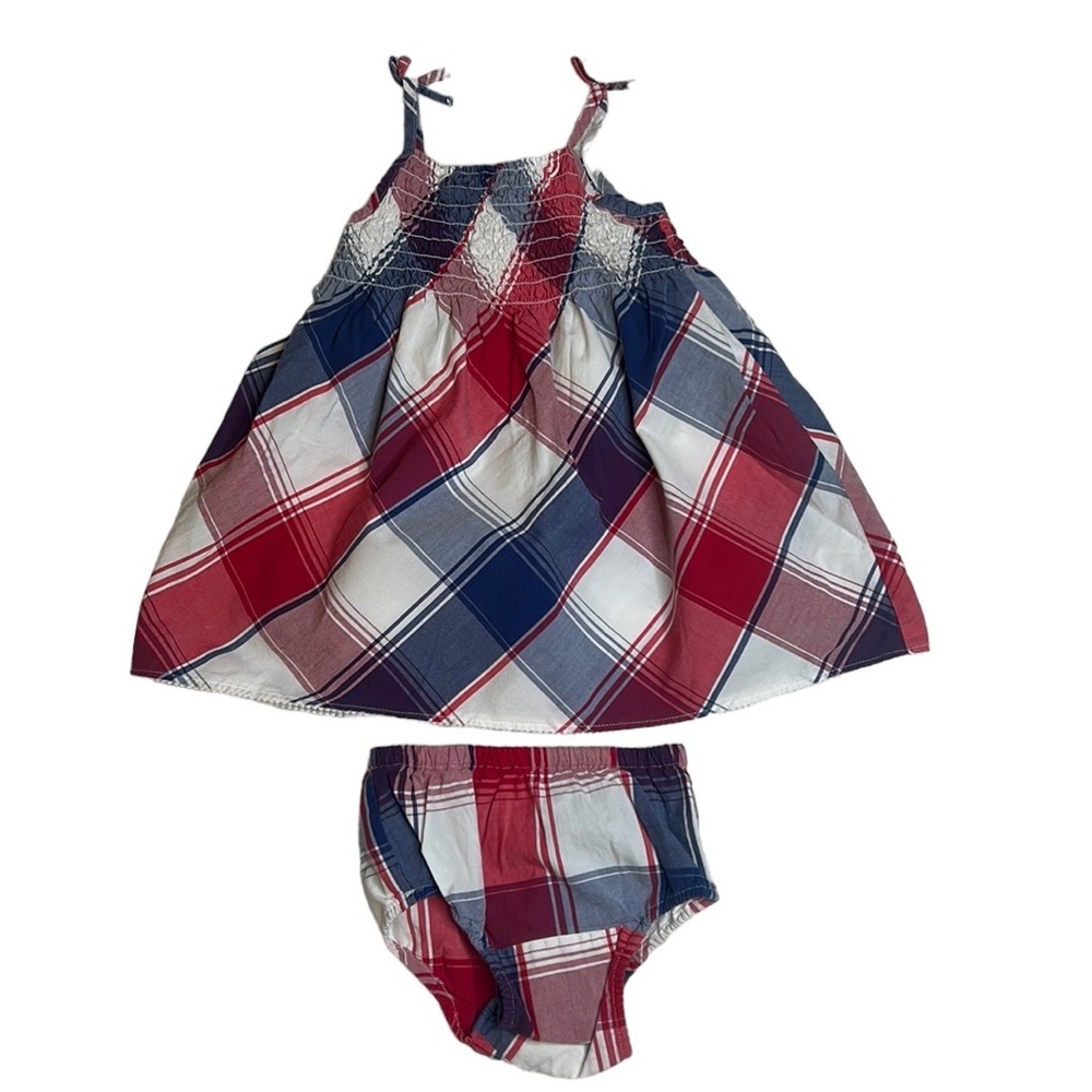 Old Navy Red, White, And Blue Forth Of July Plaid Dress Set - Picture 1 of 9